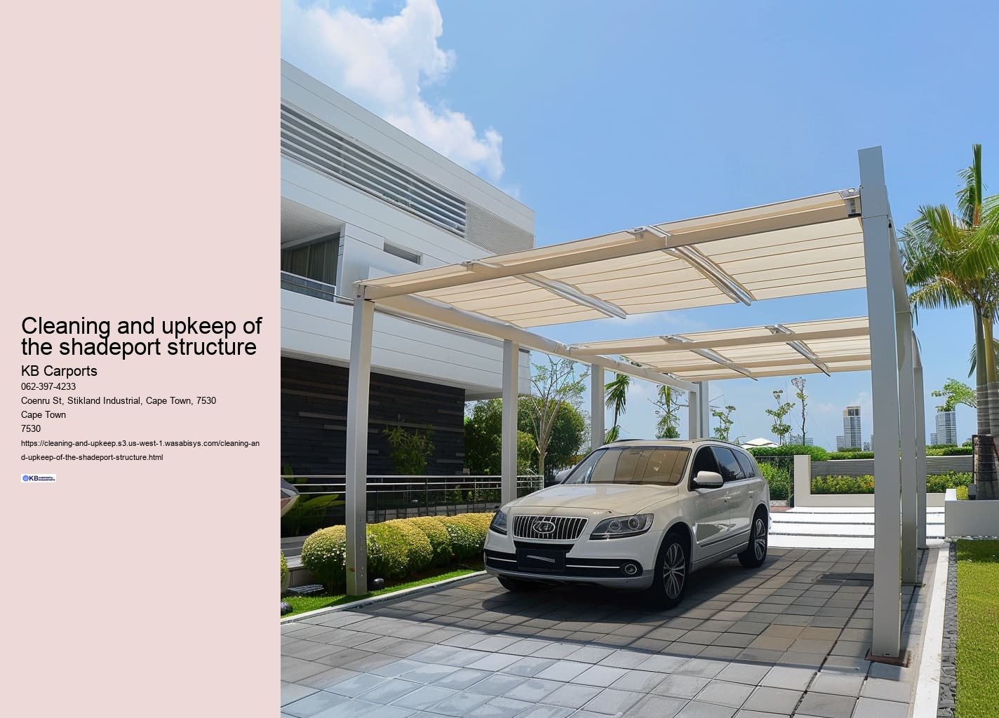 Cleaning and upkeep of the shadeport structure